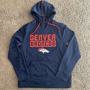 Denver Broncos NFL Team Apparel Mens Medium Blue Pullover Hoodie TX3 Warm Jacket